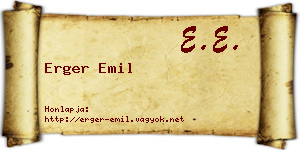 Erger Emil névjegykártya